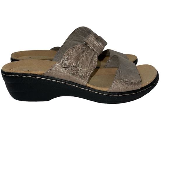 Clark's Collection Women's Shoes Size 11 Metallic Textile Upper Slip On - Picture 2 of 11